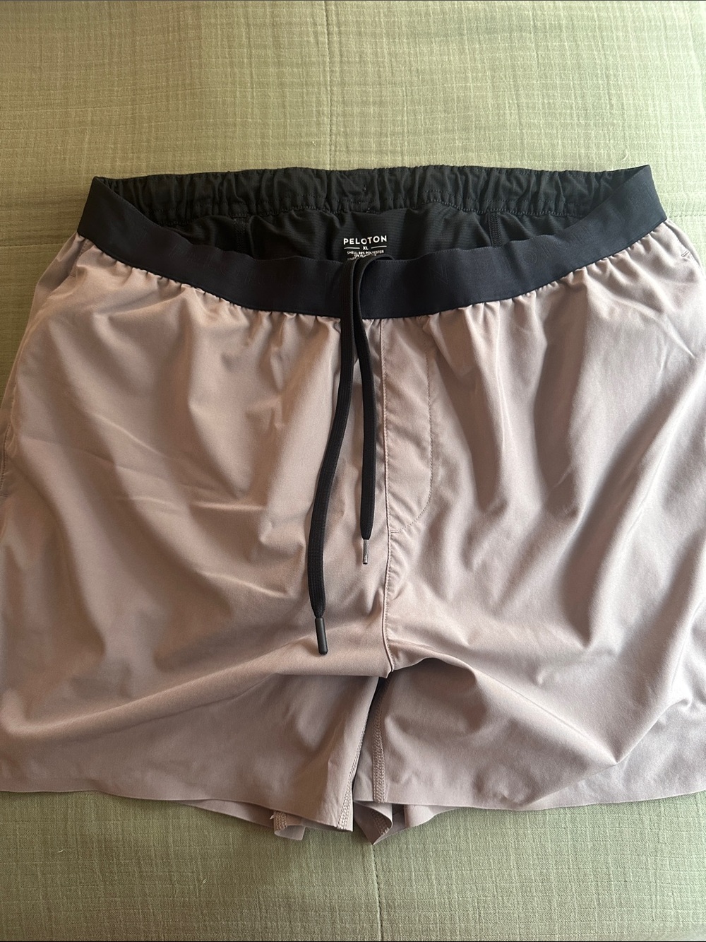 Peloton Men's Light Grey Performance Shorts with Black Waistband